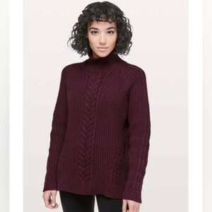 Lululemon Bring The Cozy Chunky Cable Knit Turtleneck Sweater